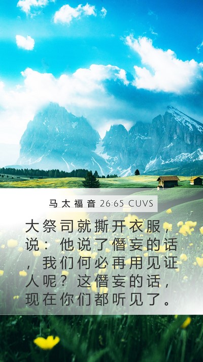 马 太 福 音 26:65 CUVS Bible Verse Image