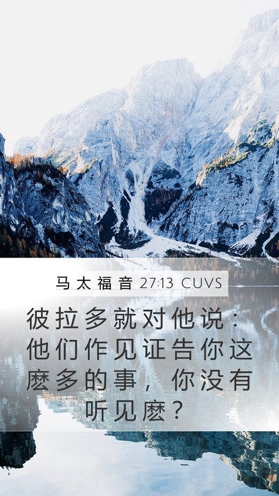 马 太 福 音 27:13 CUVS Mobile Phone Wallpaper - 彼 拉 多 就 对 他 说 ： 他 们 作 见 - Mobile Bible Verse Wallpaper