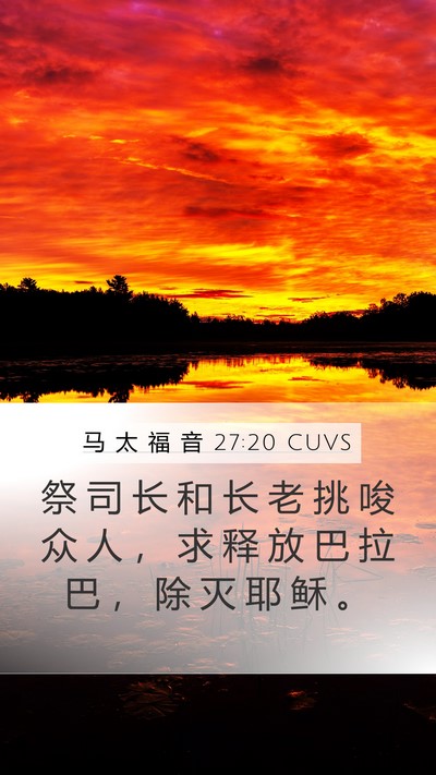 马 太 福 音 27:20 CUVS Bible Verse Image