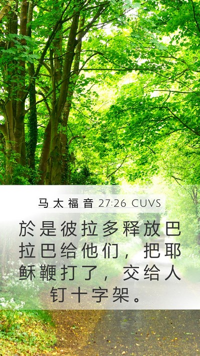 马 太 福 音 27:26 CUVS Bible Verse Image