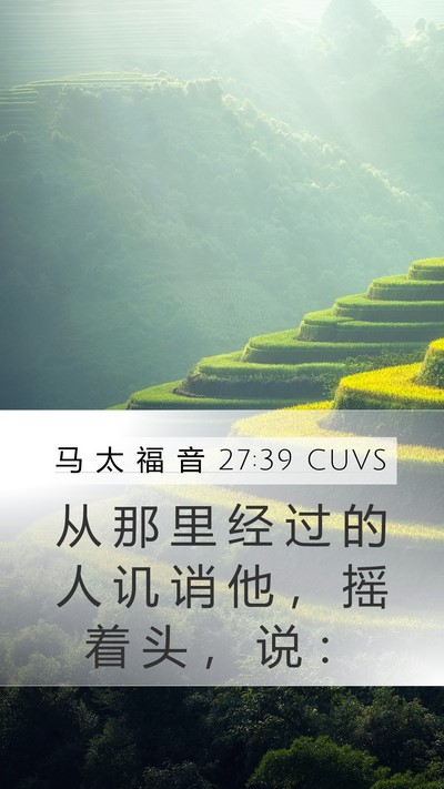 马 太 福 音 27:39 CUVS Bible Verse Image