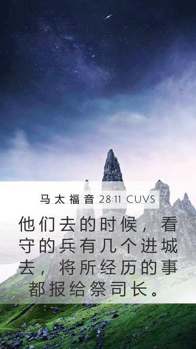 马 太 福 音 28:11 CUVS Bible Verse Image
