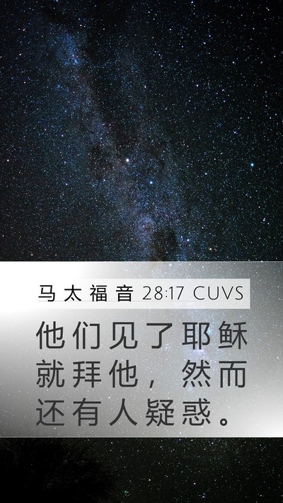 马 太 福 音 28:17 CUVS Bible Verse Image