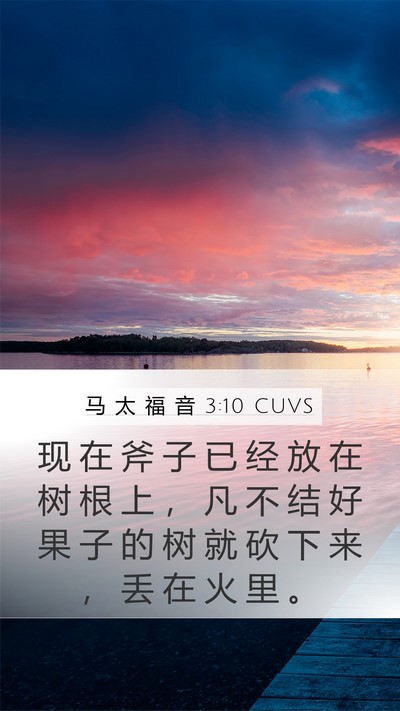马 太 福 音 3:10 CUVS Bible Verse Image