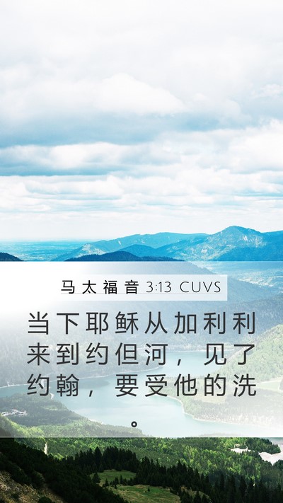 马 太 福 音 3:13 CUVS Bible Verse Image