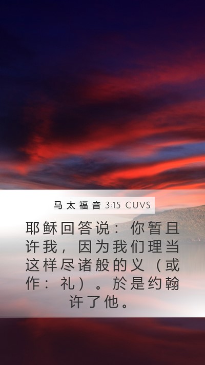 马 太 福 音 3:15 CUVS Bible Verse Image