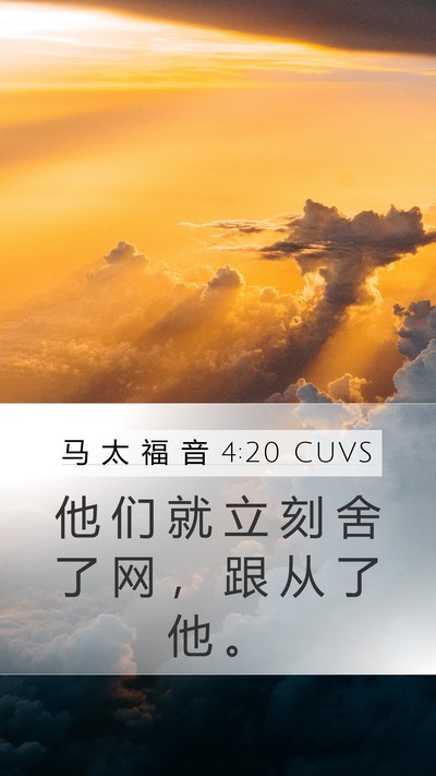 马 太 福 音 4:20 CUVS Bible Verse Image