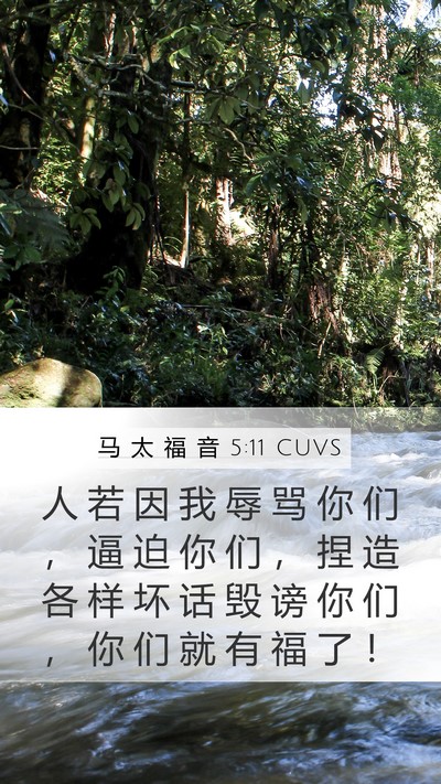 马 太 福 音 5:11 CUVS Bible Verse Image