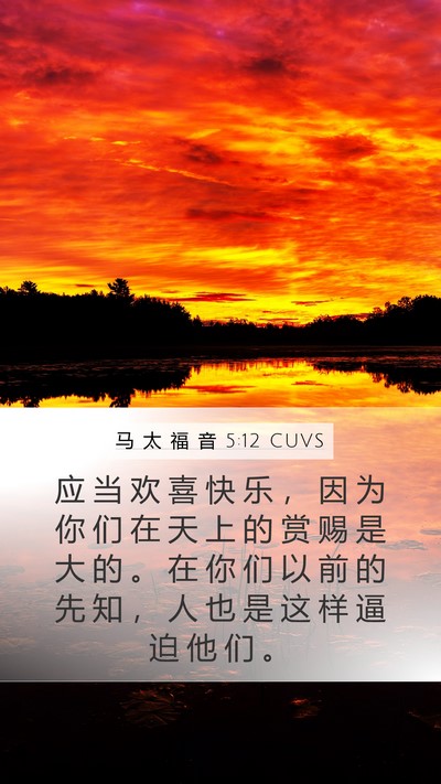 马 太 福 音 5:12 CUVS Bible Verse Image