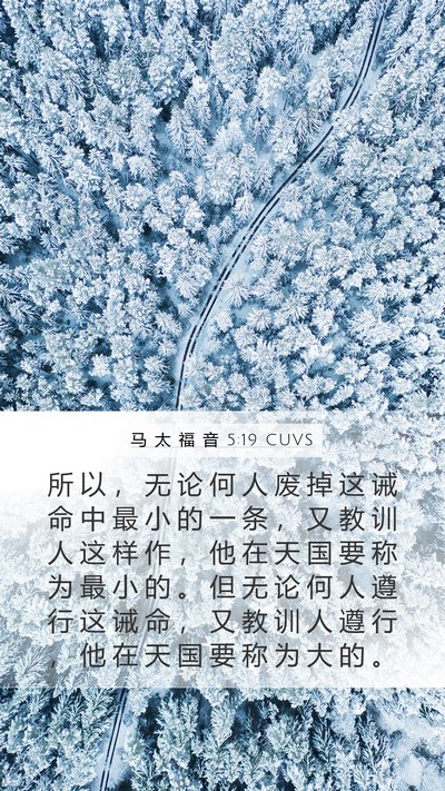 马 太 福 音 5:19 CUVS Bible Verse Image
