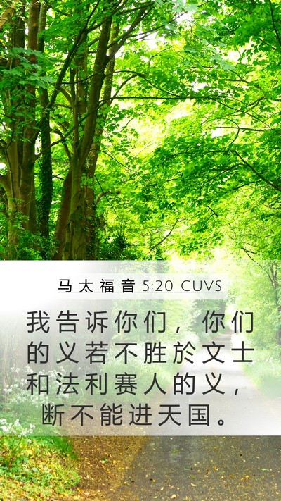 马 太 福 音 5:20 CUVS Bible Verse Image
