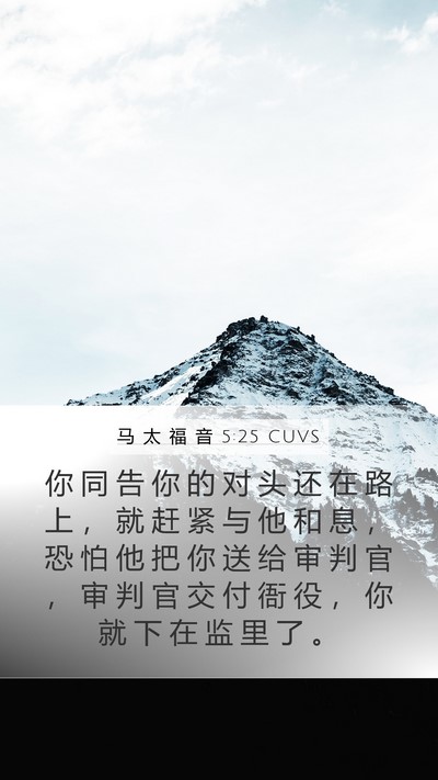 马 太 福 音 5:25 CUVS Bible Verse Image