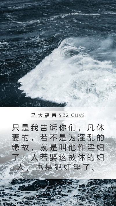 马 太 福 音 5:32 CUVS Bible Verse Image