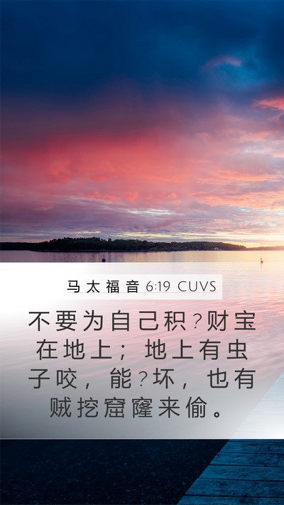 马 太 福 音 6:19 CUVS Bible Verse Image