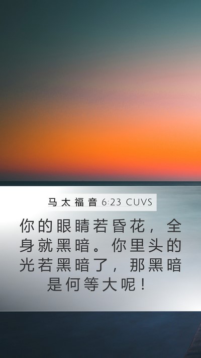马 太 福 音 6:23 CUVS Bible Verse Image