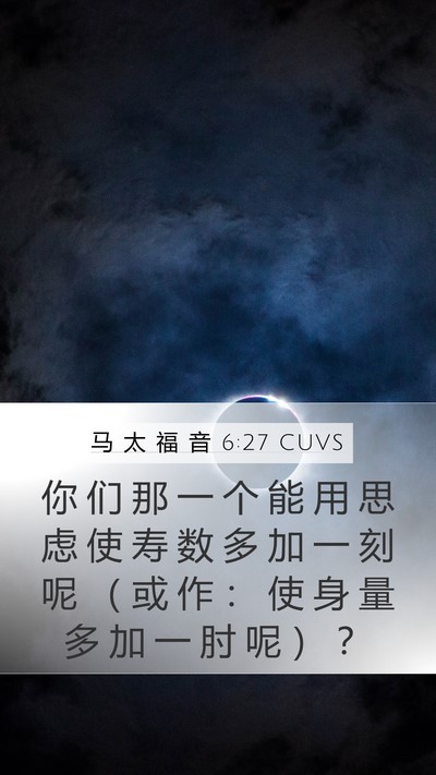 马 太 福 音 6:27 CUVS Bible Verse Image
