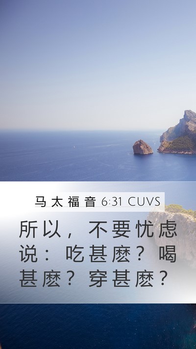 马 太 福 音 6:31 CUVS Bible Verse Image
