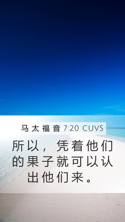 马 太 福 音 7:20 CUVS Bible Verse Image