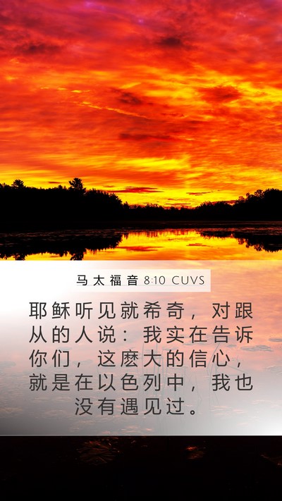马 太 福 音 8:10 CUVS Bible Verse Image