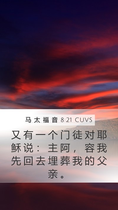 马 太 福 音 8:21 CUVS Bible Verse Image