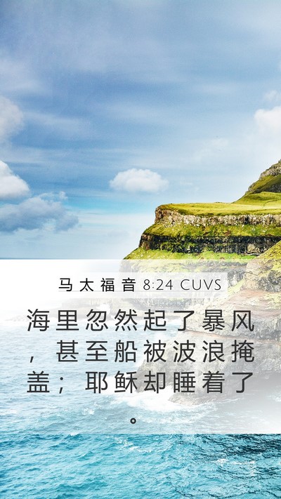 马 太 福 音 8:24 CUVS Bible Verse Image