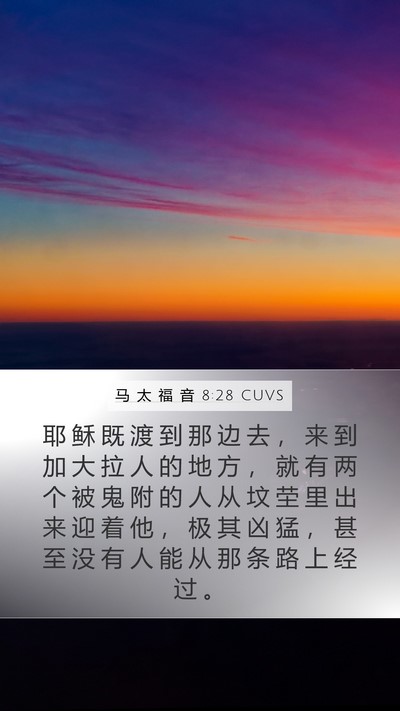 马 太 福 音 8:28 CUVS Bible Verse Image