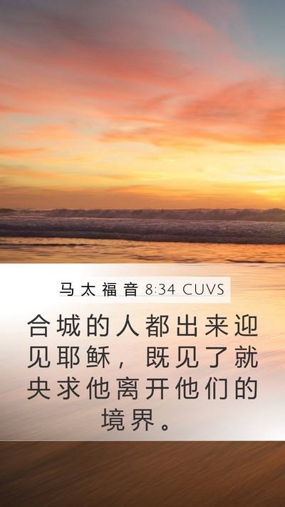 马 太 福 音 8:34 CUVS Bible Verse Image