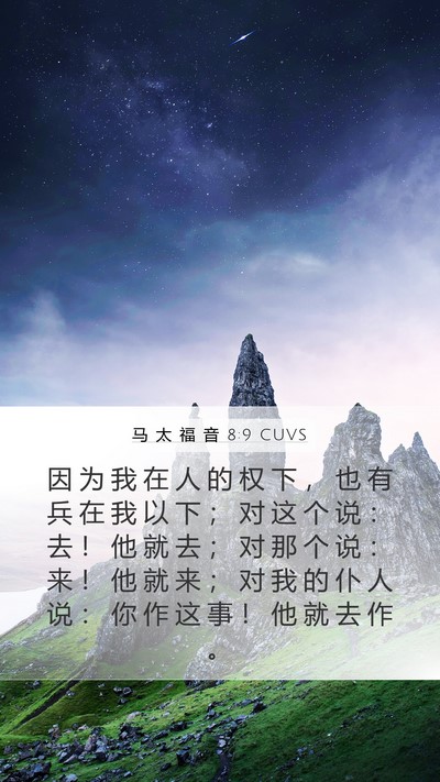 马 太 福 音 8:9 CUVS Bible Verse Image