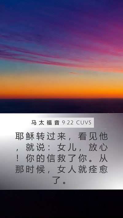 马 太 福 音 9:22 CUVS Bible Verse Image