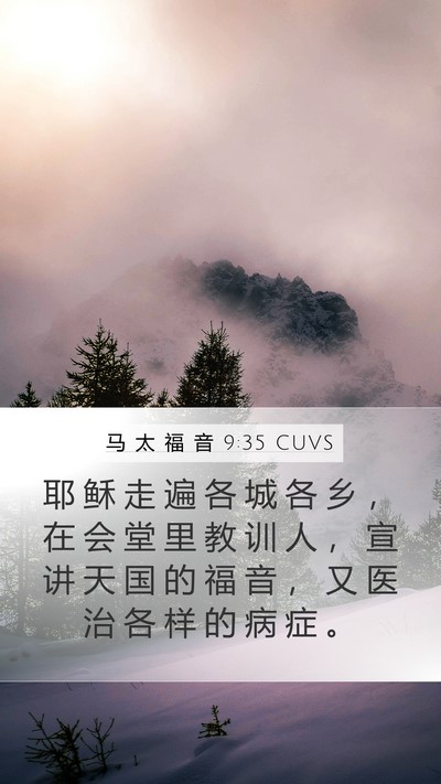 马 太 福 音 9:35 CUVS Bible Verse Image